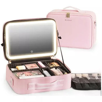 COSMETIQUERA CON ESPEJO LED