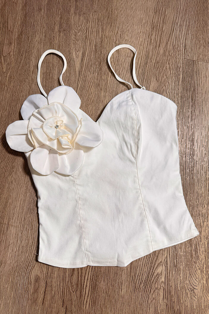 Blusa Tiras flor DF01594 para mujer dyaboo crudo 001