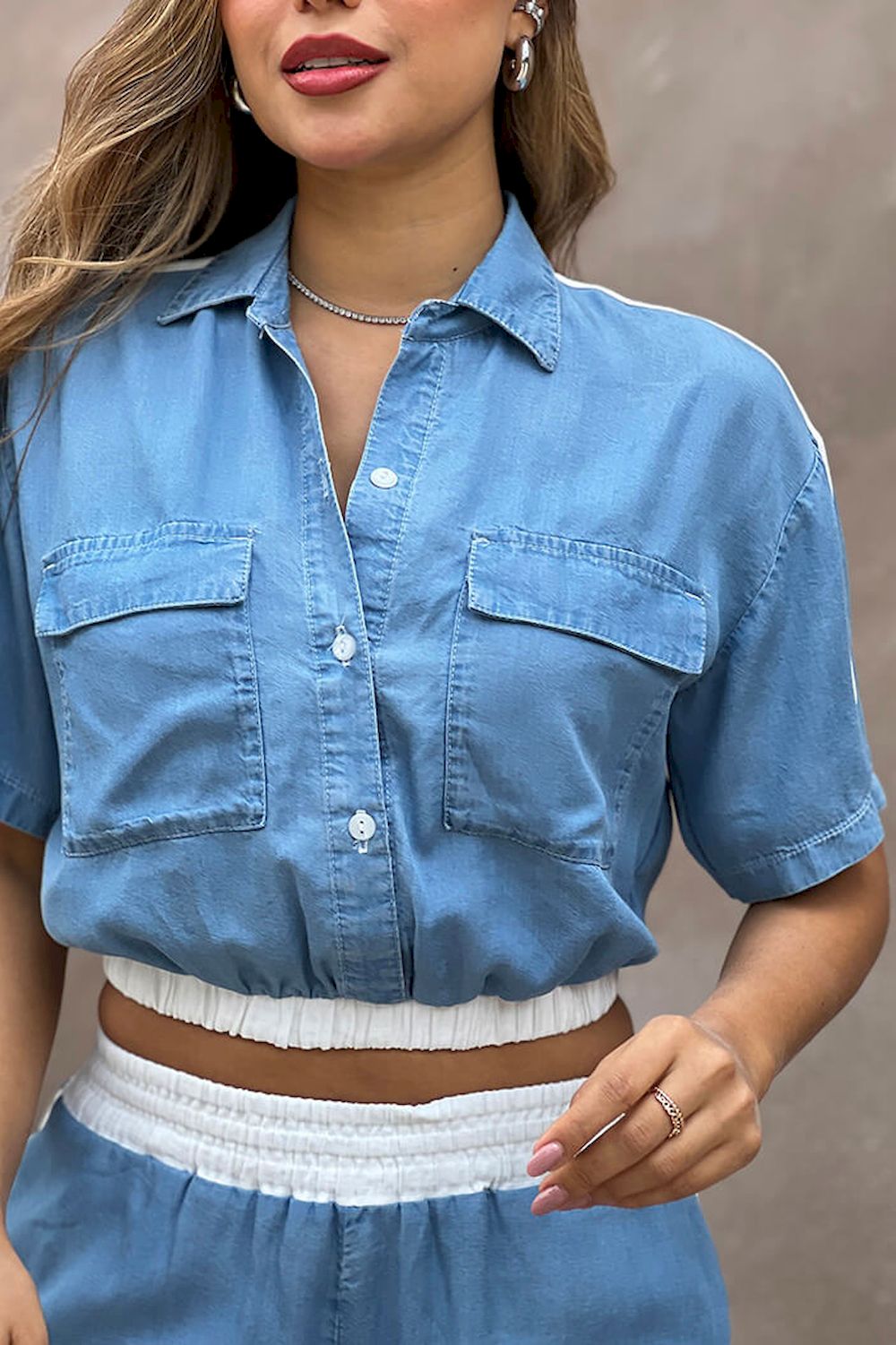 Conjunto: Pantalón y Camisera DF14110 elaborado en denim para mujer dyaboo 2