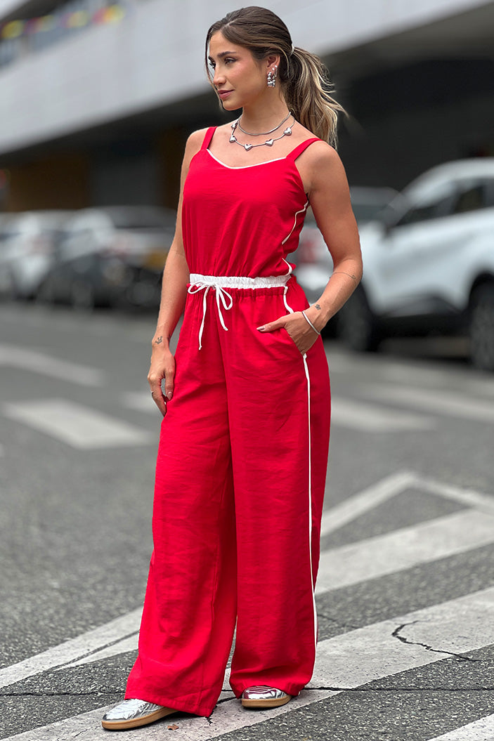 Enterizo Largo para mujer dyaboo DF11035 rojo