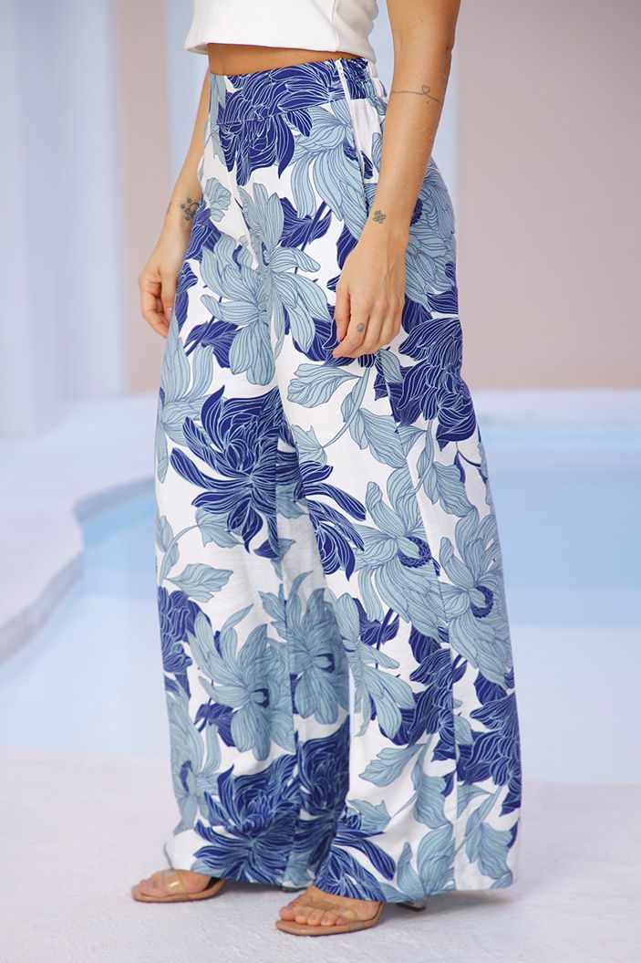 Pantalón Recto DF06103 para mujer dyaboo azul 5