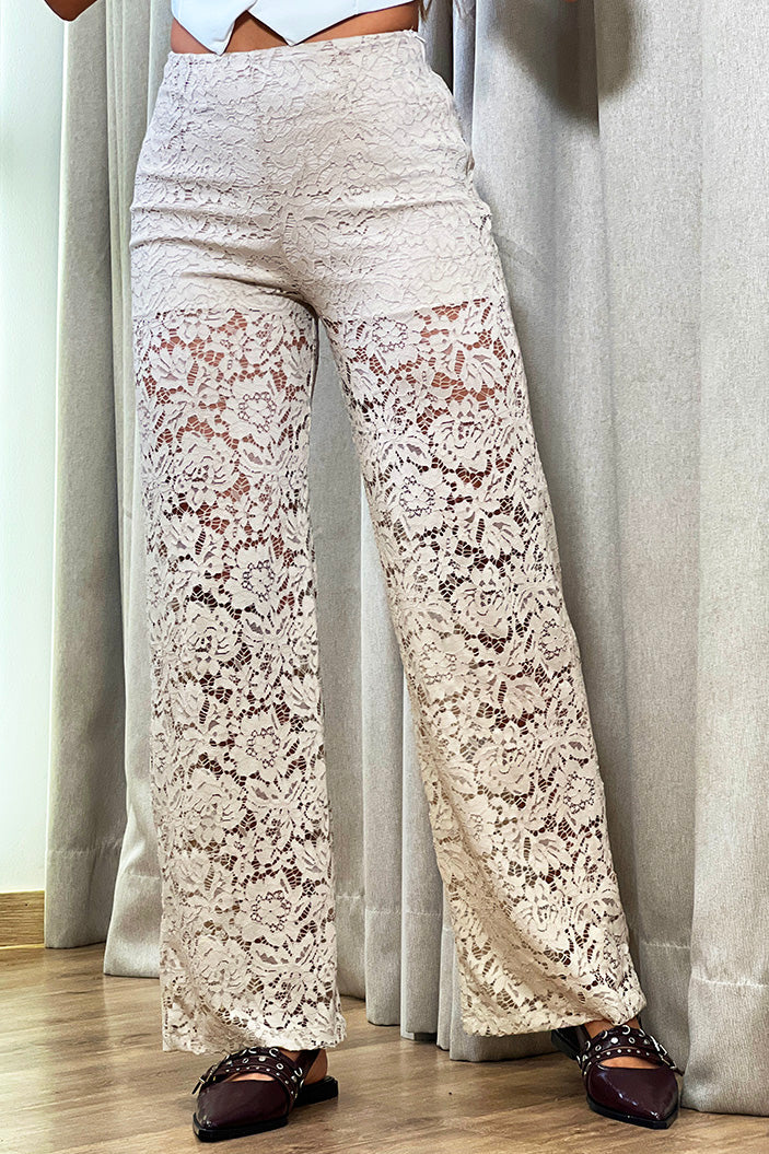 Pantalón blonda DF06111 para mujer dyaboo/beige 6