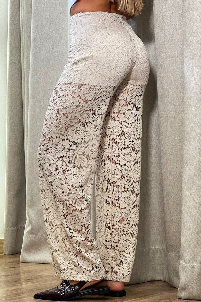 Pantalón blonda DF06111 para mujer dyaboo/beige