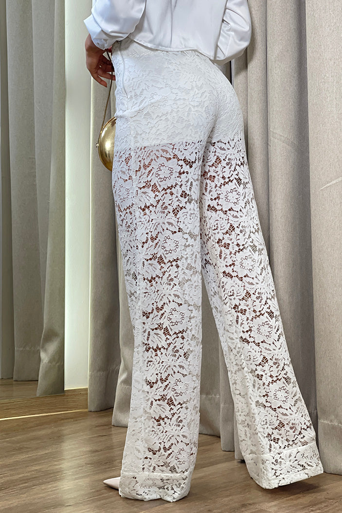 Pantalón blonda DF06111 para mujer dyaboo/crudo