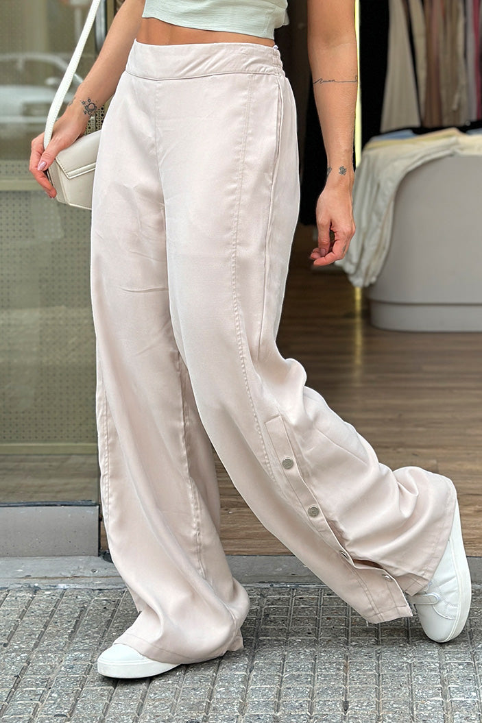 Pantalón silueta amplia DF06097 para mujer dyaboo beige 5