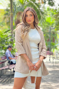 Blazer Manga 3/4 5190007 para mujer elaborado en poliester dyaboo camel 1