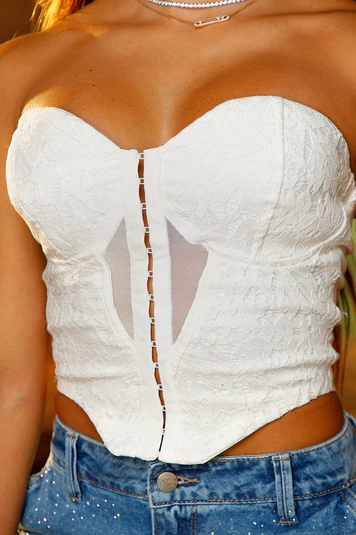 Blusa Corta Straple DF01950 para mujer dyaboo crudo