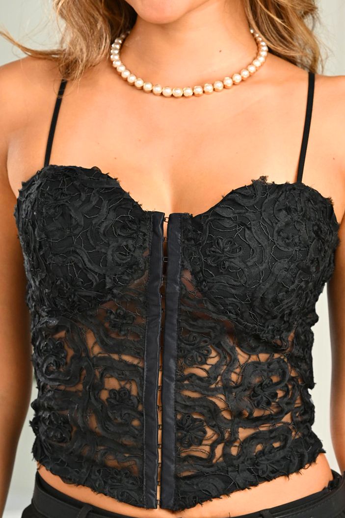 Blusa Corta Tiras DF01949 para muje dyaboo negro