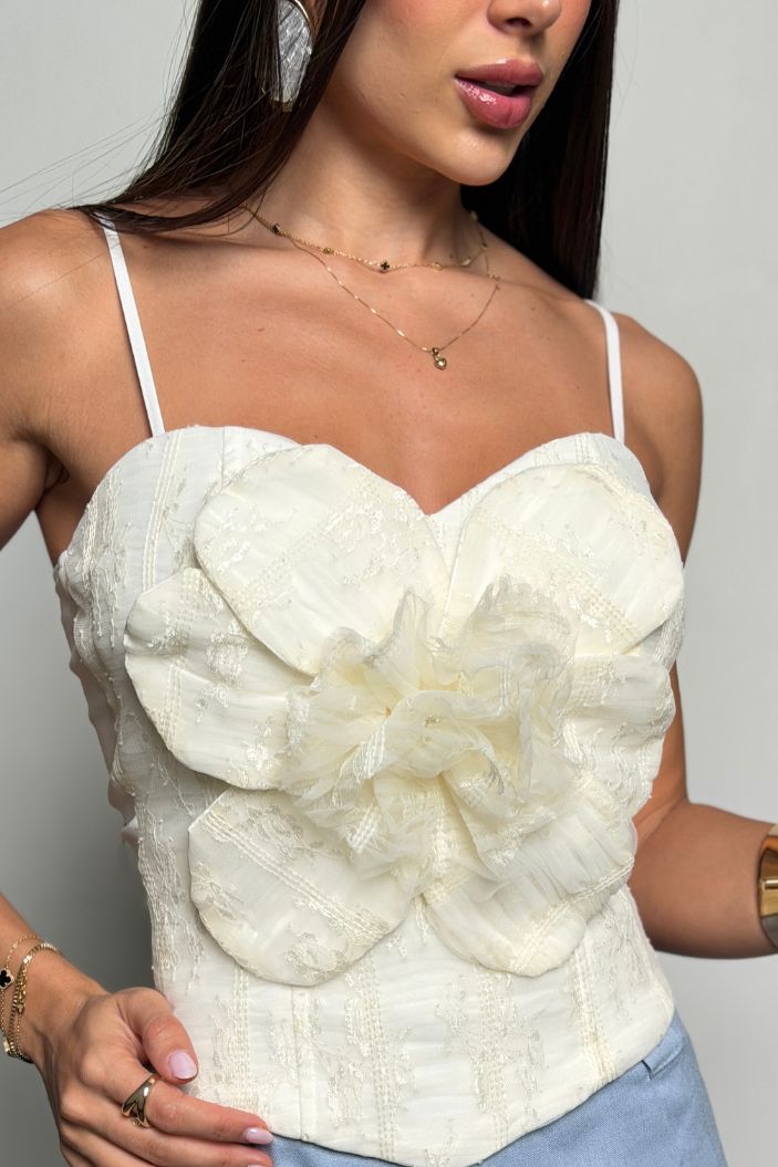 Blusa Corta Tiras DF01A50 para mujer dyaboo crudo/blanco