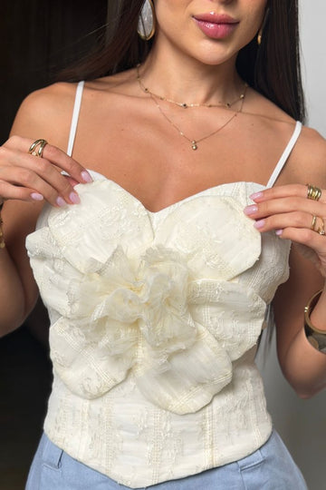 Blusa Corta Tiras DF01A50 para mujer dyaboo crudo/blanco