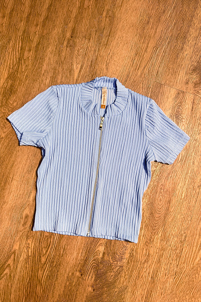 Blusa DF01657 cierre para mujer dyaboo azul 05