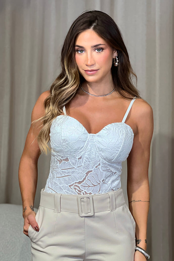 Blusa DF02266 copa prehormada para mujer dyaboo crudo/blanco 4