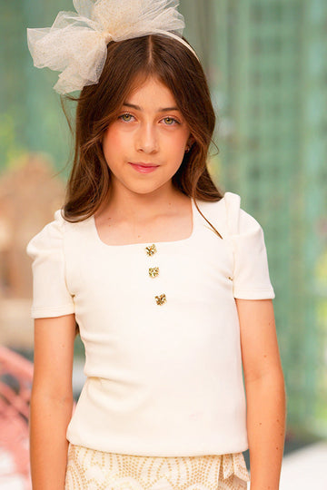 Blusa Larga Manga Corta DN02064 para mujer dyaboo