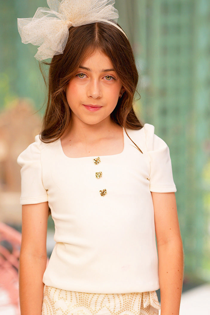 Blusa Larga Manga Corta DN02064 para mujer dyaboo