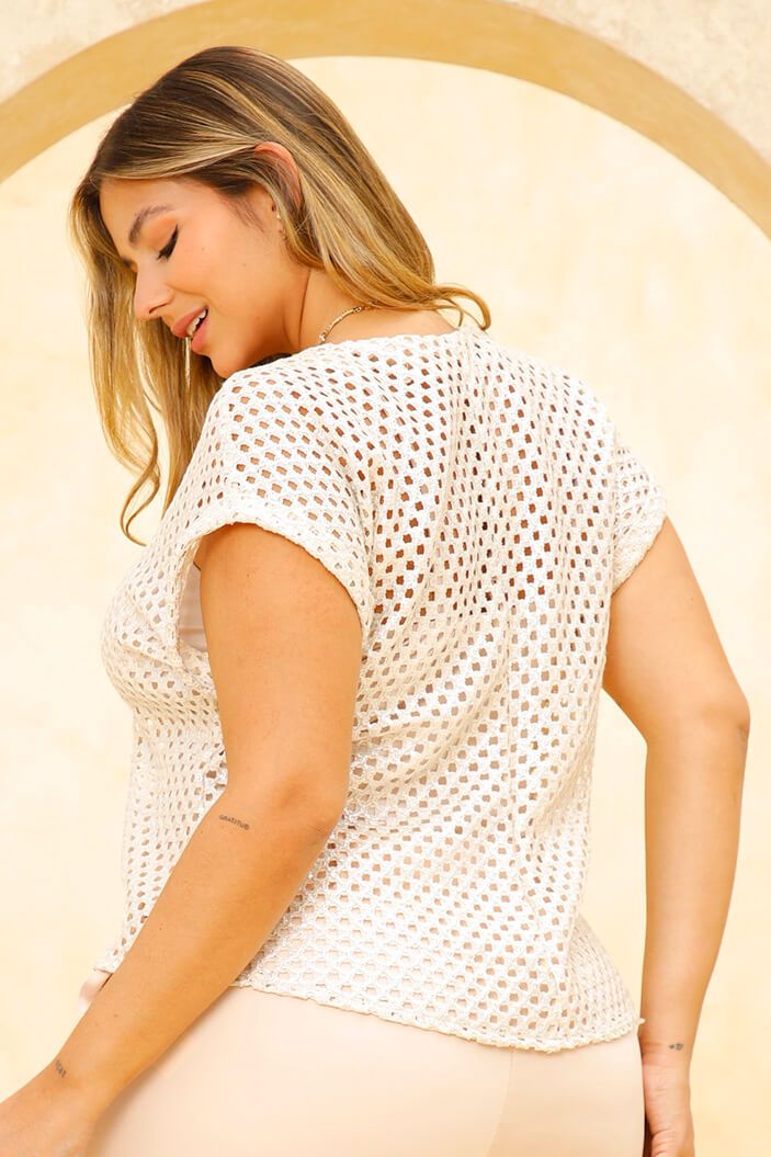 Blusa Pluss DP02096 para mujer dyaboo plata