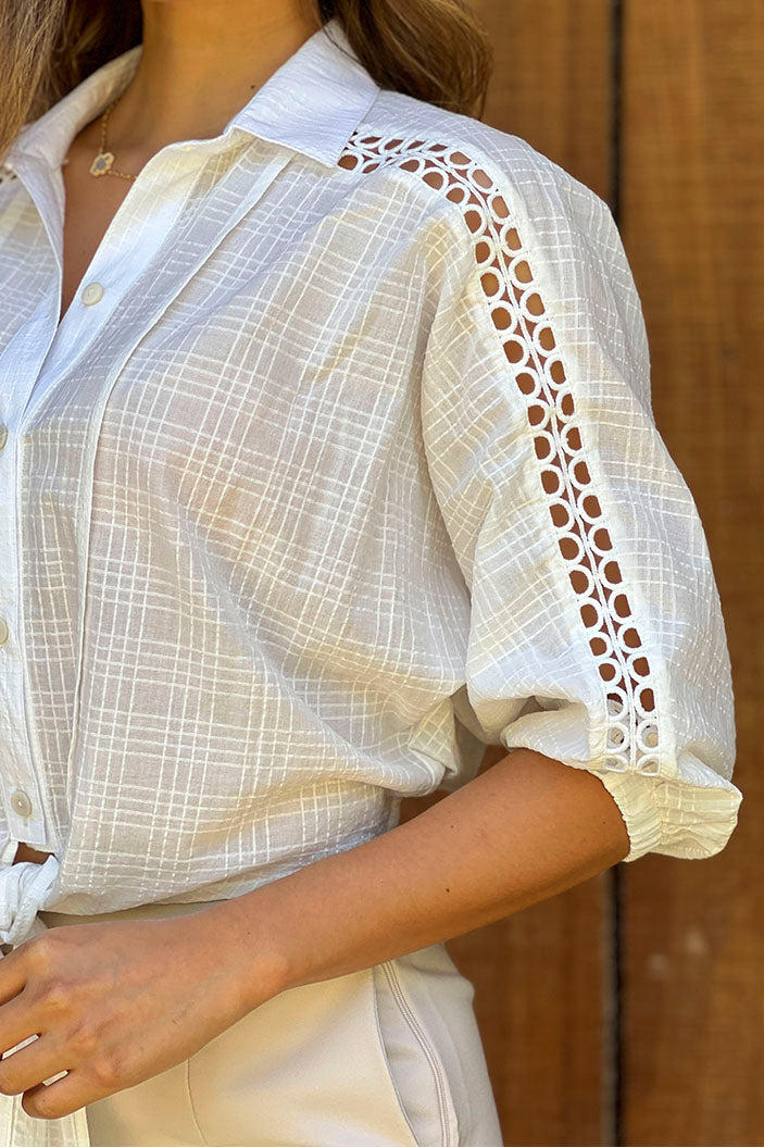 Camisera DF21308 para mujer dyaboo crudo/blanco