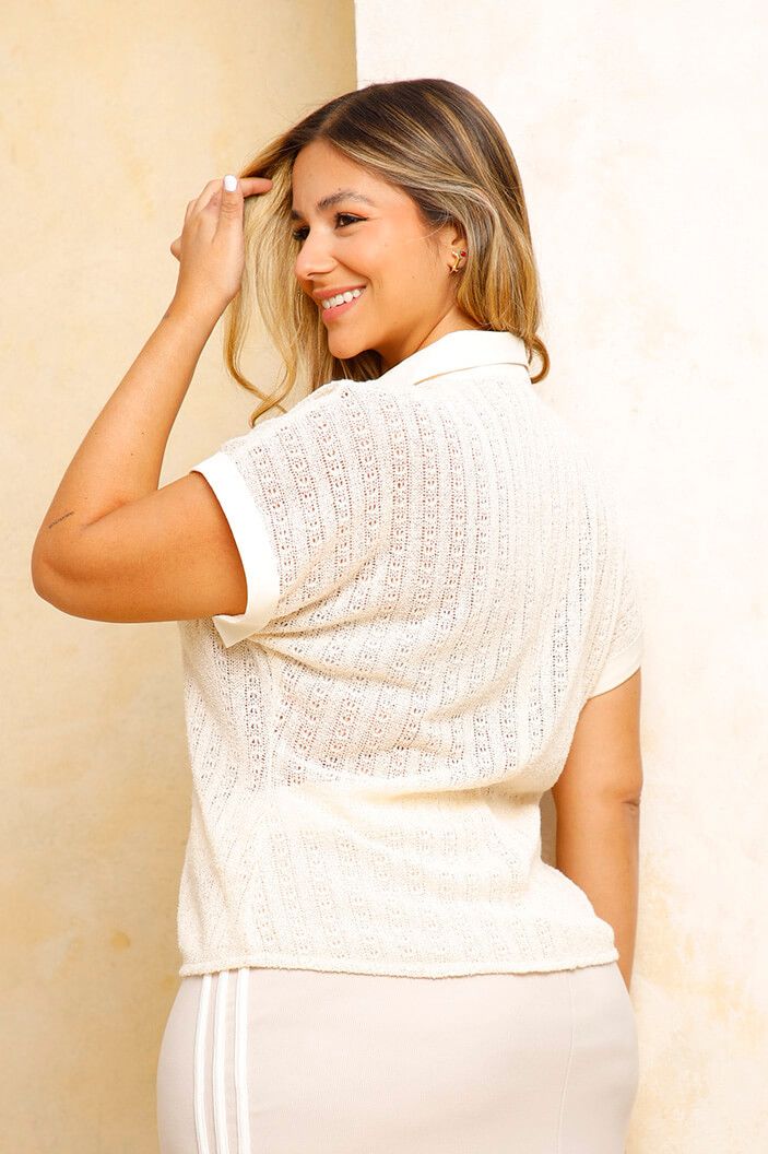 Camisera Pluss tejido DP02098  para mujer dyaboo beige 002