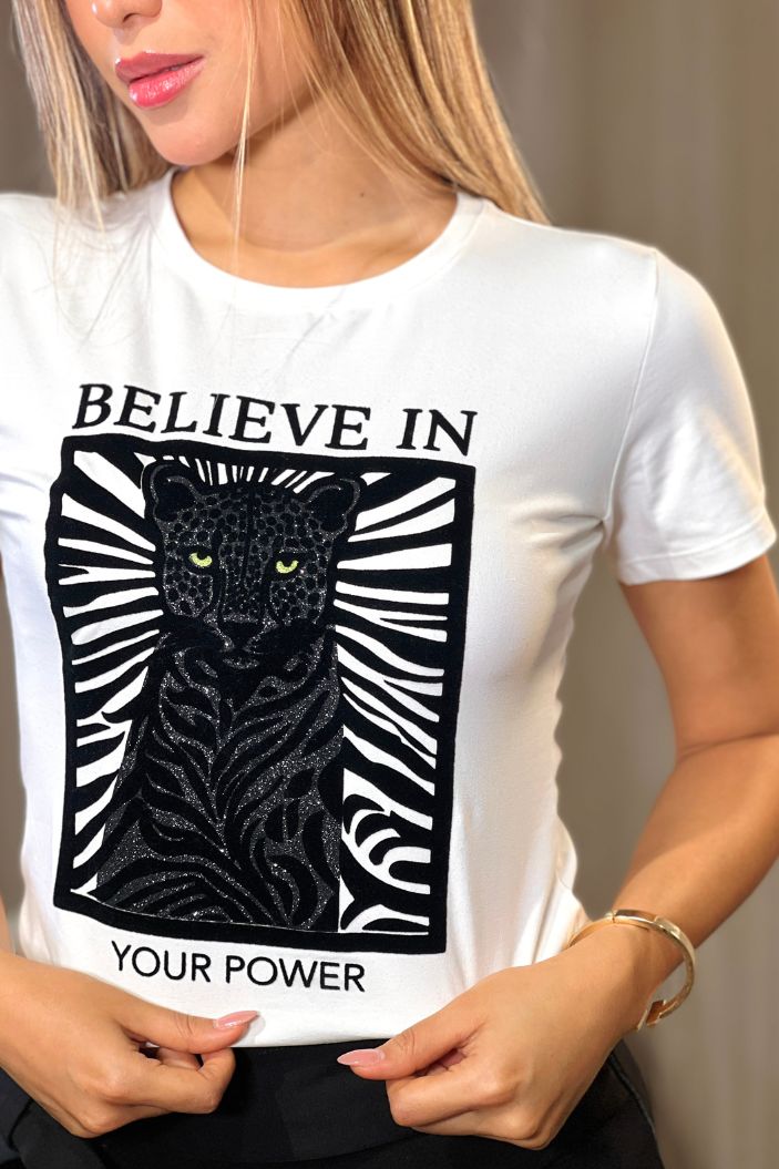 Camiseta DF03050 silueta ajustada para mujer estampada elaborada en algodón dyaboo crudo 3