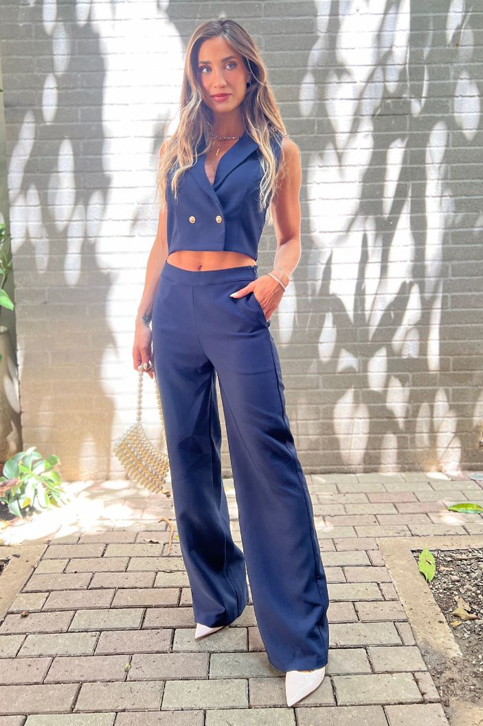 Conjunto Chaleco y Pantalón DF14166 navypara mujer dyaboo