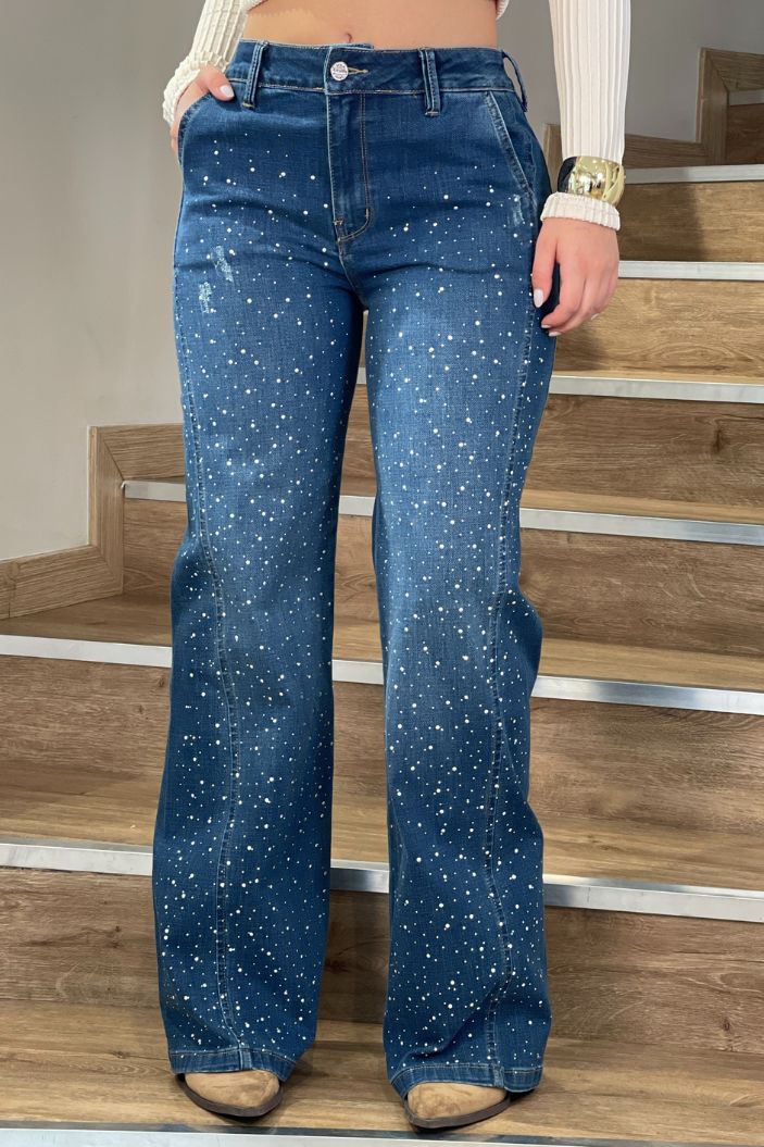 Jean Palazzo SF22014 para mujer dyaboo indigo