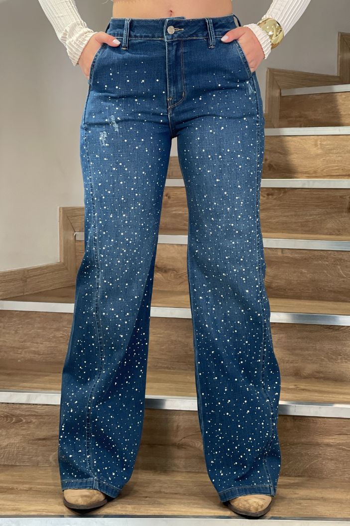 Jean Palazzo SF22014 para mujer dyaboo indigo