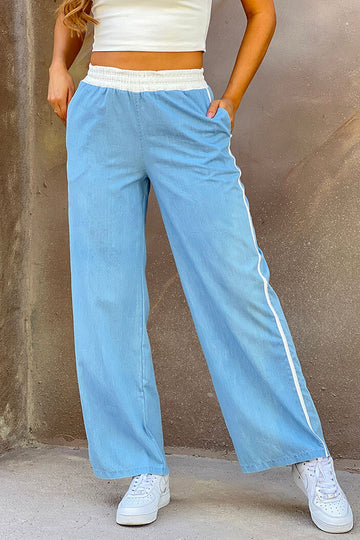 Pantalón Bota Recta DF06100  Elaborado en denim. para mujer dyaboo azul 2