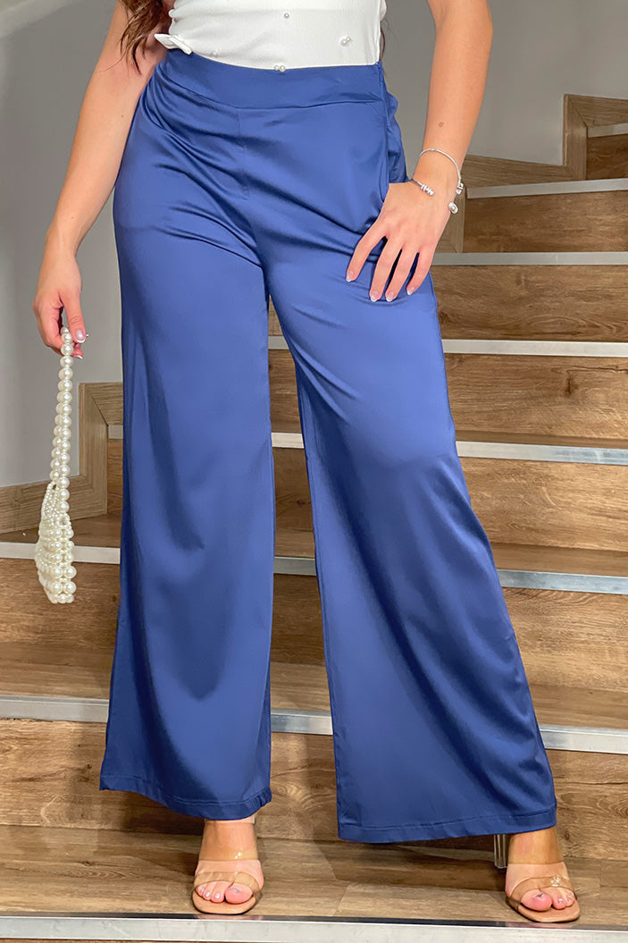 Pantalón DF06025 Cargo silueta suelta para mujer elaborado en tejido plano dyaboo color indigo 2