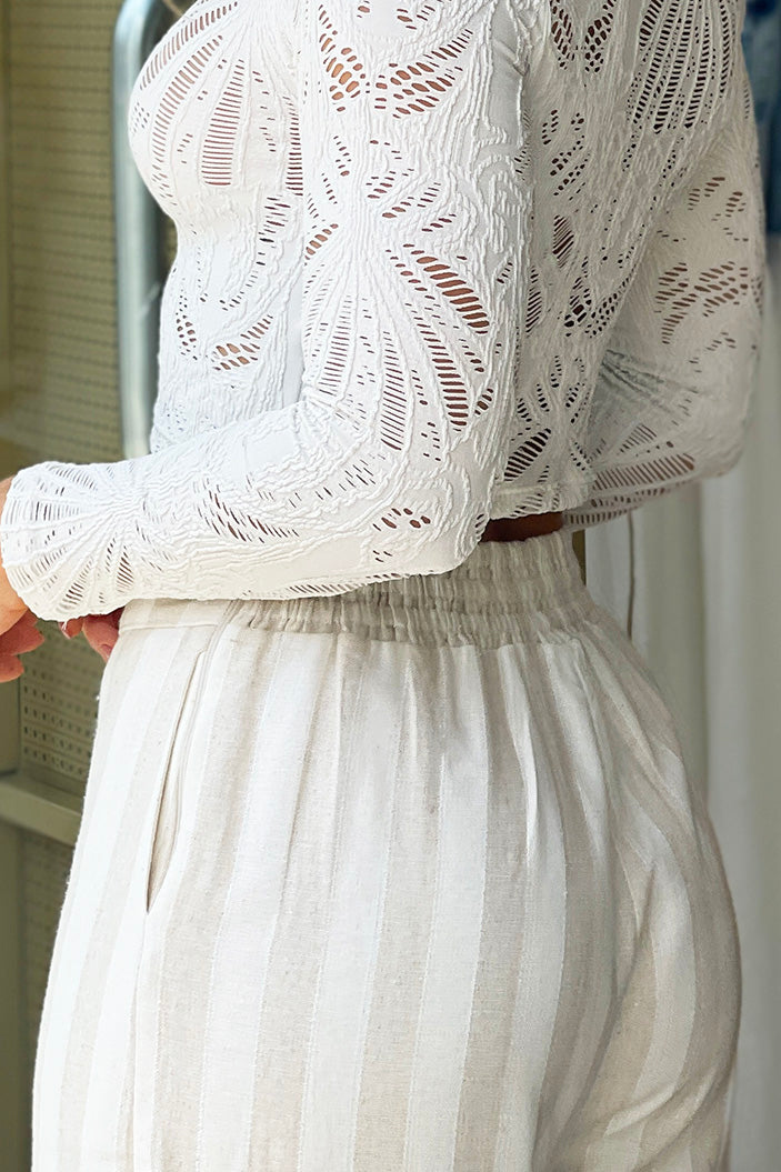 Pantalón DF06128 para mujer dyaboo beige 1