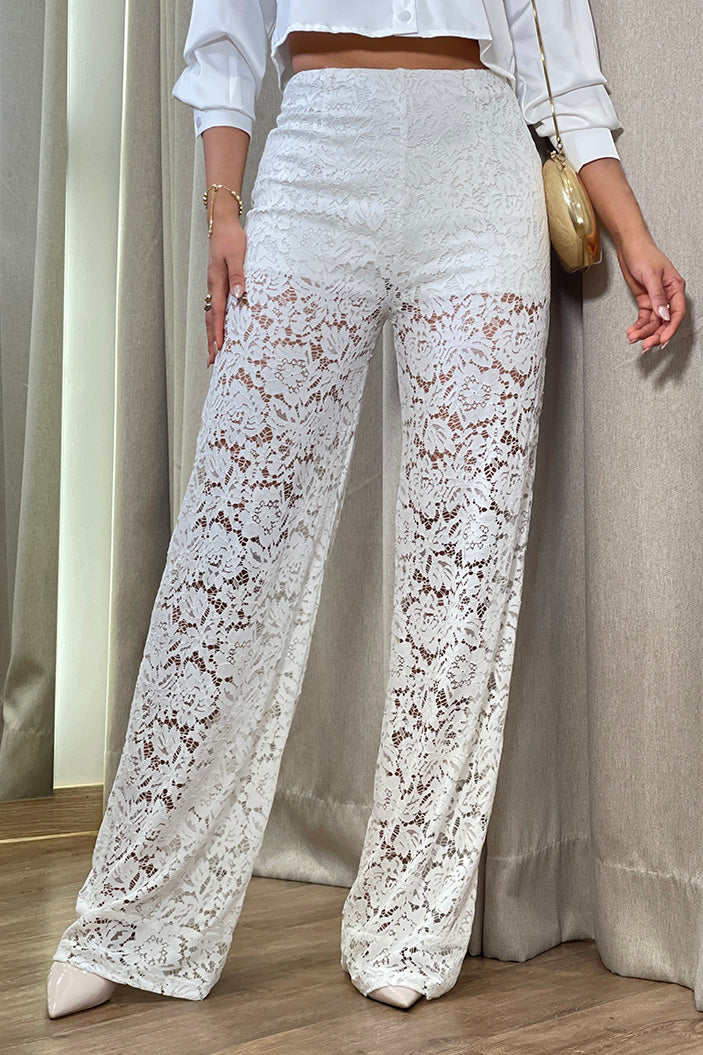 Pantalón blonda DF06111  para mujer dyaboo/crudo