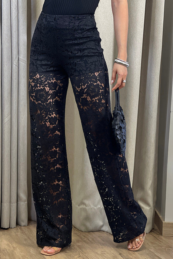 Pantalón blonda DF06111  para mujer dyaboo/negro