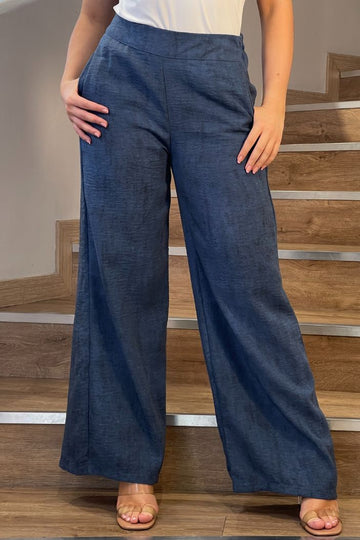 Pantalon recto DF06133 para mujer dyaboo indigo
