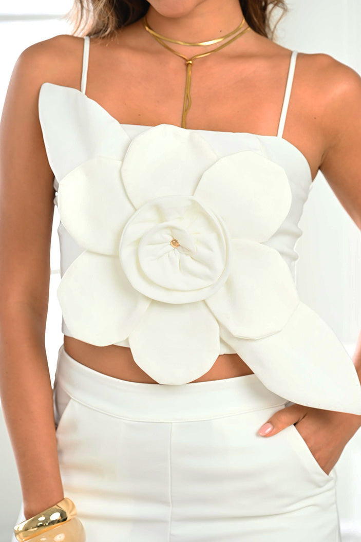 Set Pantalón DF14205 para mujer dyaboo crudo/blanco