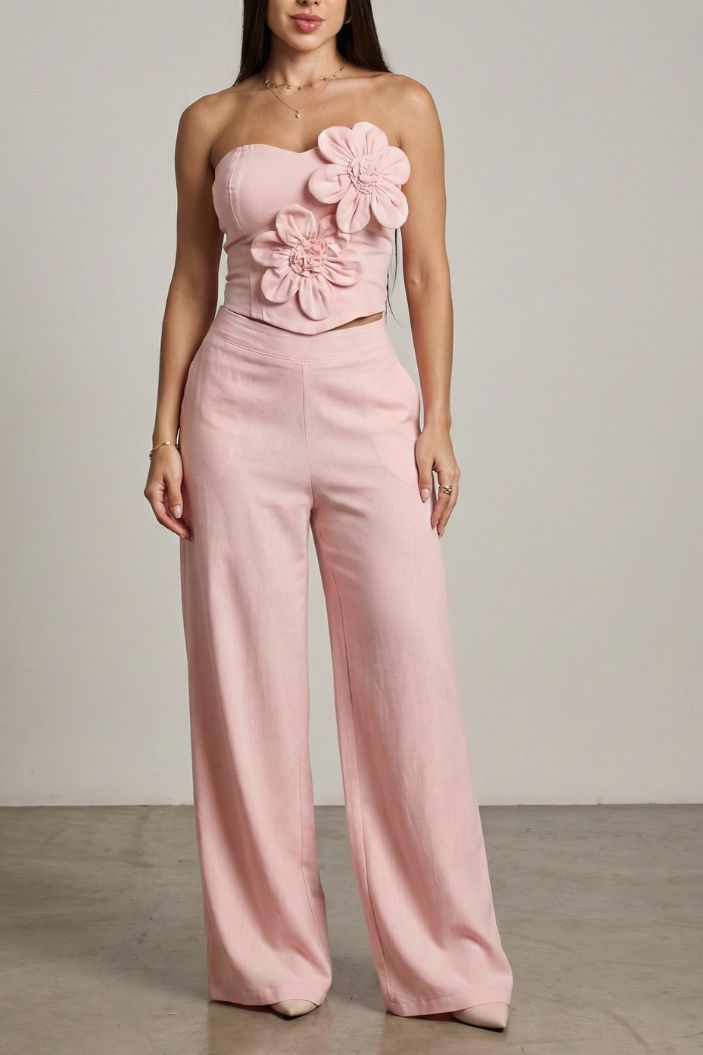 Set Pantalón DF14269 para mujer dyaboo rosado