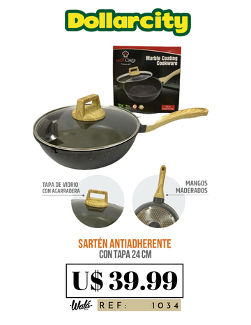 1034 - Sarten Antiadherente Con Tapa 24cm