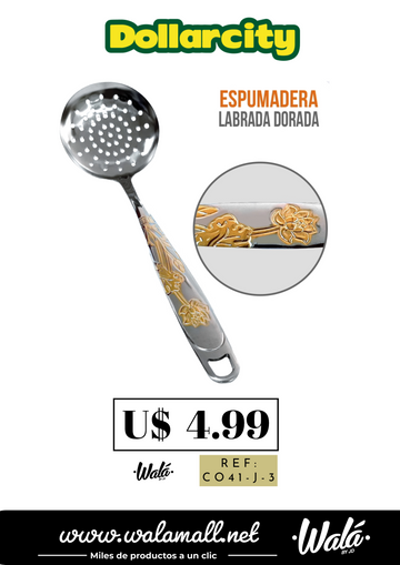 CO41-J-3 - Espumadera Labrada Dorada